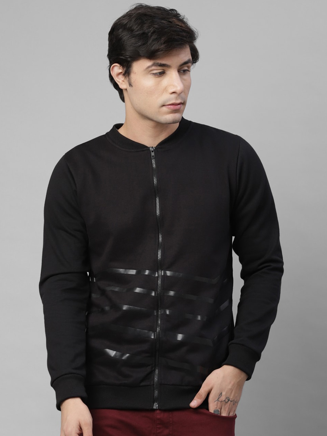 

Rigo Solid Pullover Casual Open Sweatshirt, Black