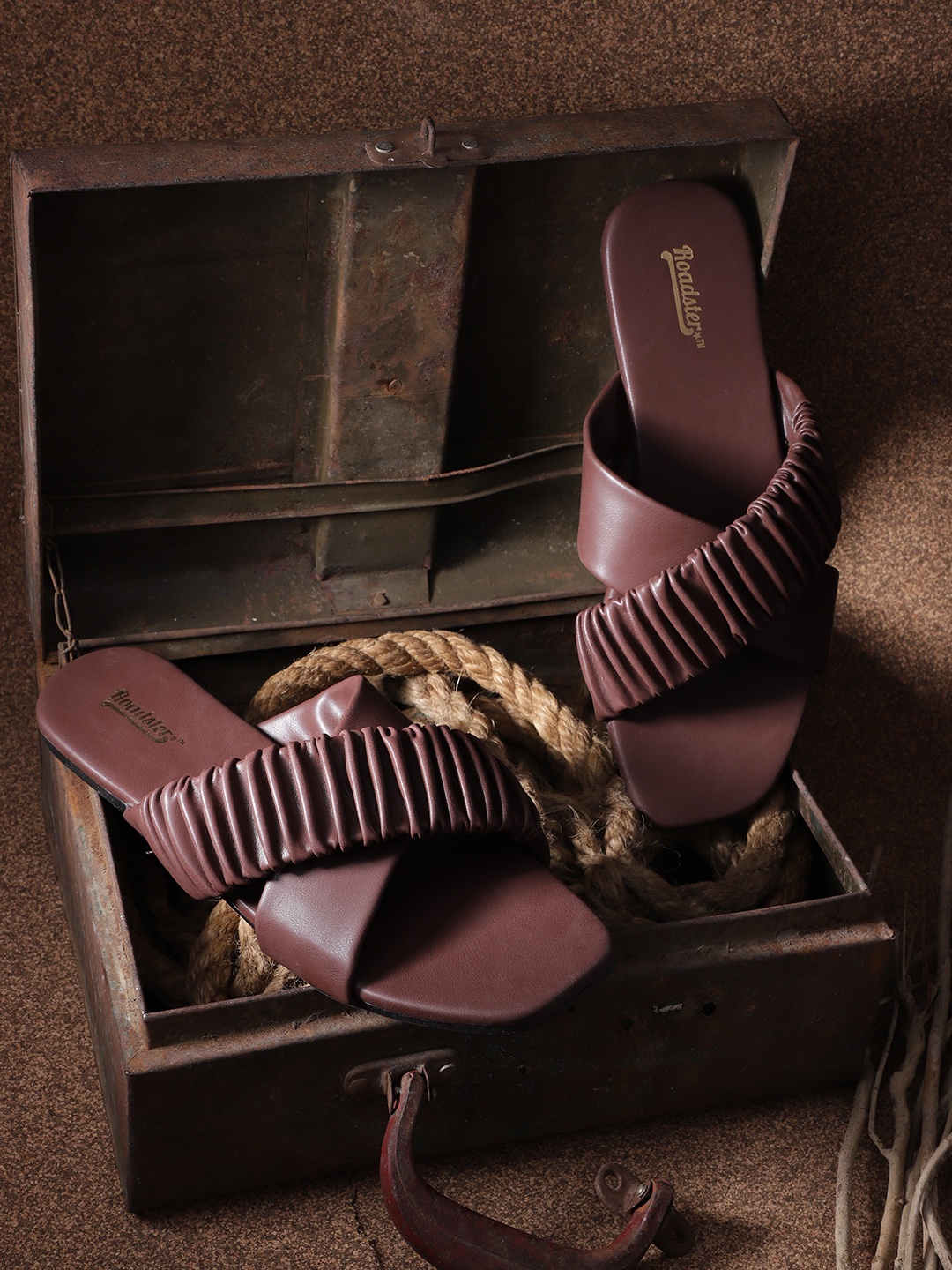 

Roadster Women Maroon Open Toe Flats