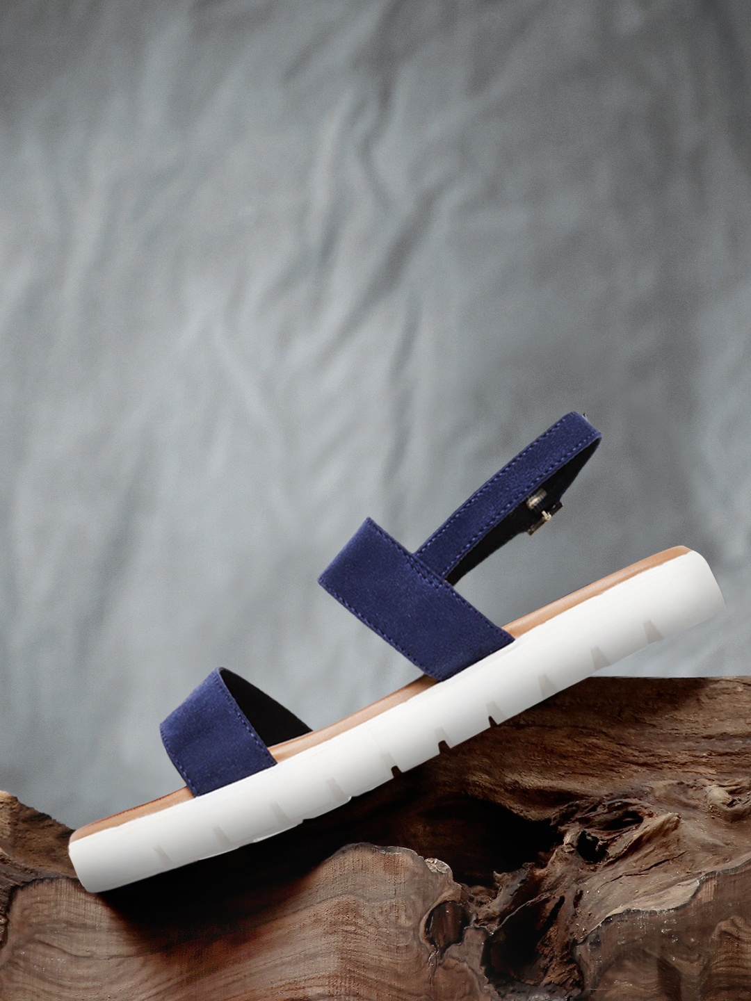 

The Roadster Lifestyle Co Women Navy Blue Solid Open Toe Flats