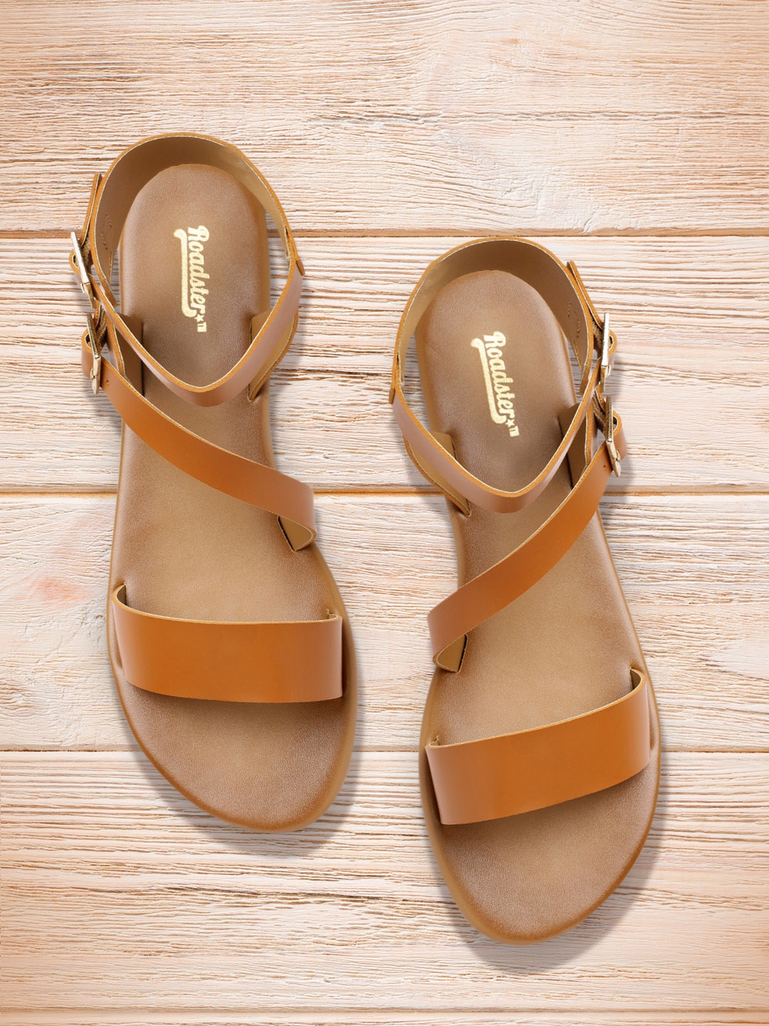 

Roadster Women Tan Brown Open Toe Flats
