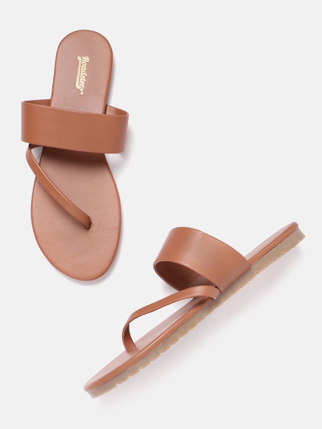 

The Roadster Lifestyle Co Women Tan Brown Open Toe Flats