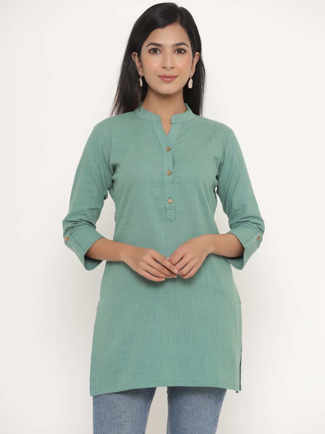 

Aprique FAB Women Green Solid Kurti