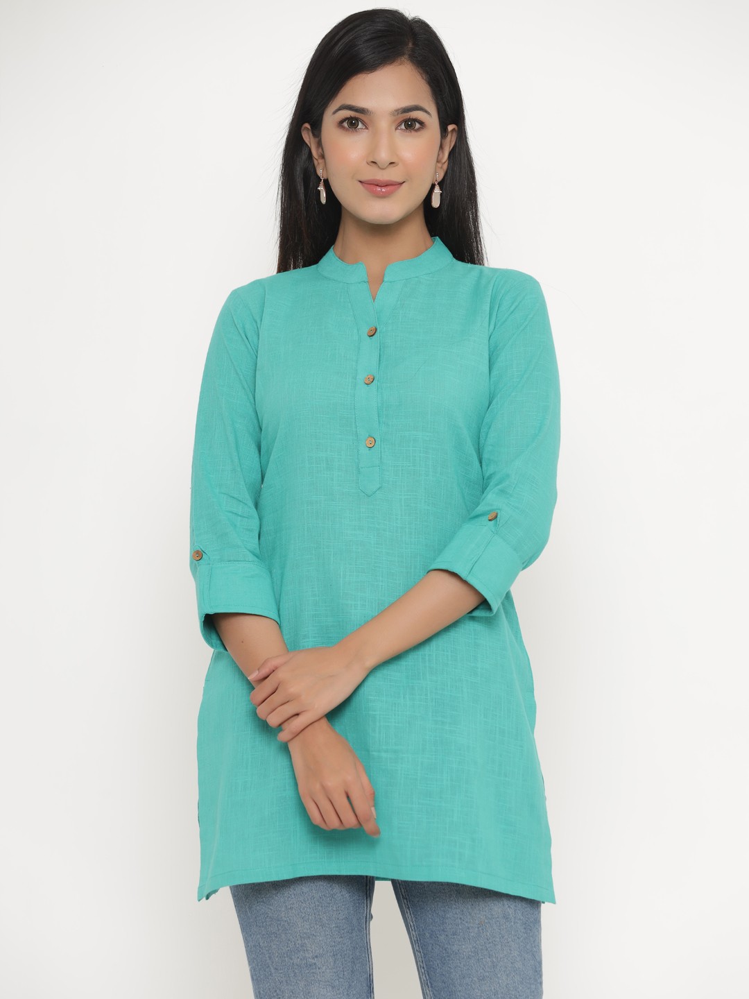 

Aprique FAB Women Sea Green Solid Kurti