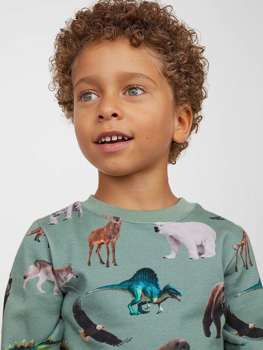 

H&M Boys Green Motif-Detail Sweatshirt