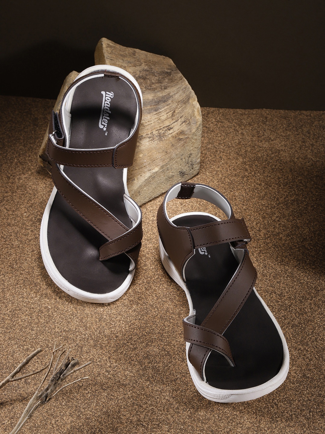

The Roadster Lifestyle Co Women Brown Solid Sports Sandals