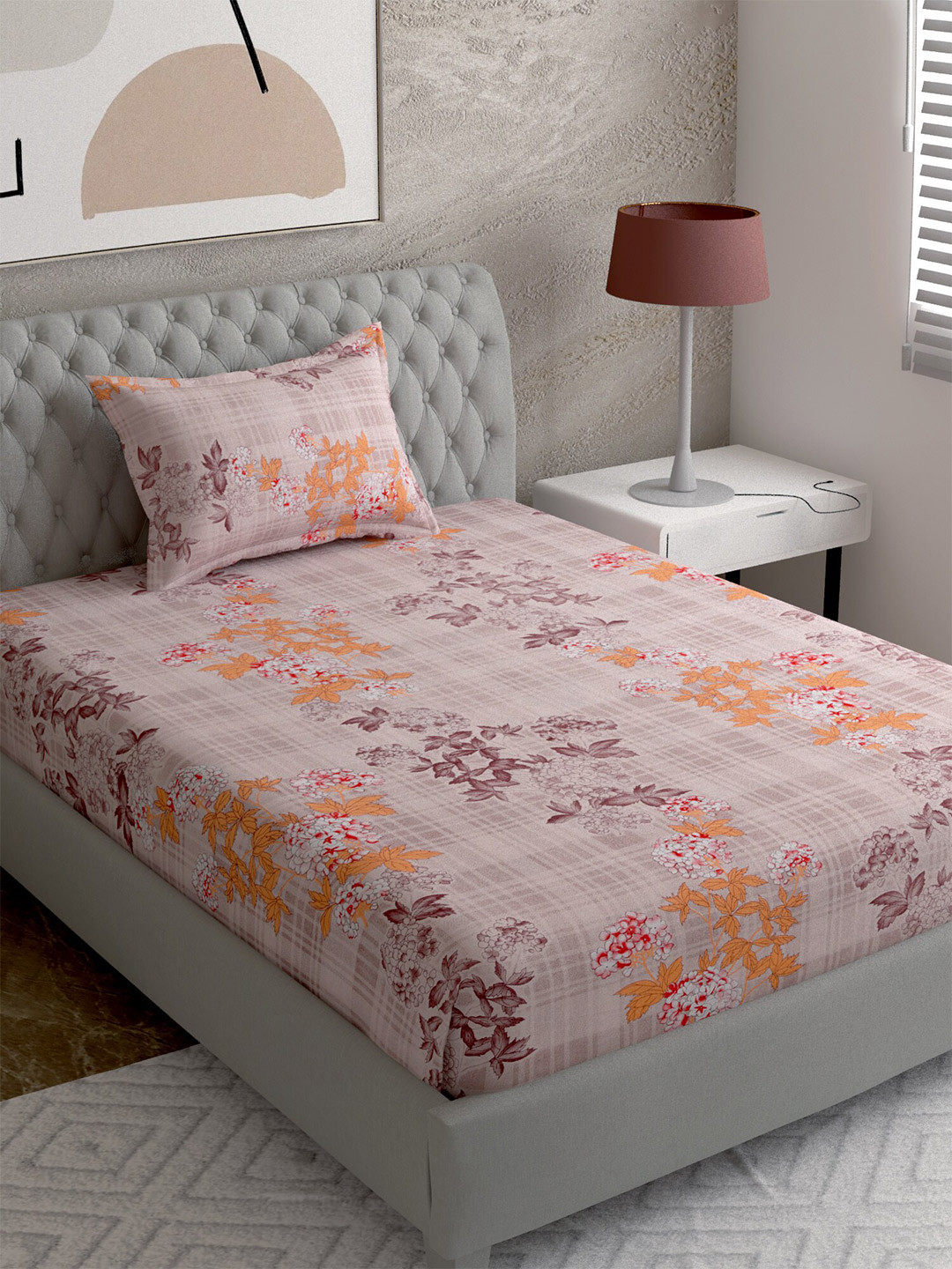 

EverHOME Multi Printed 144 TC Single Bedsheet with 1 Pillow Covers