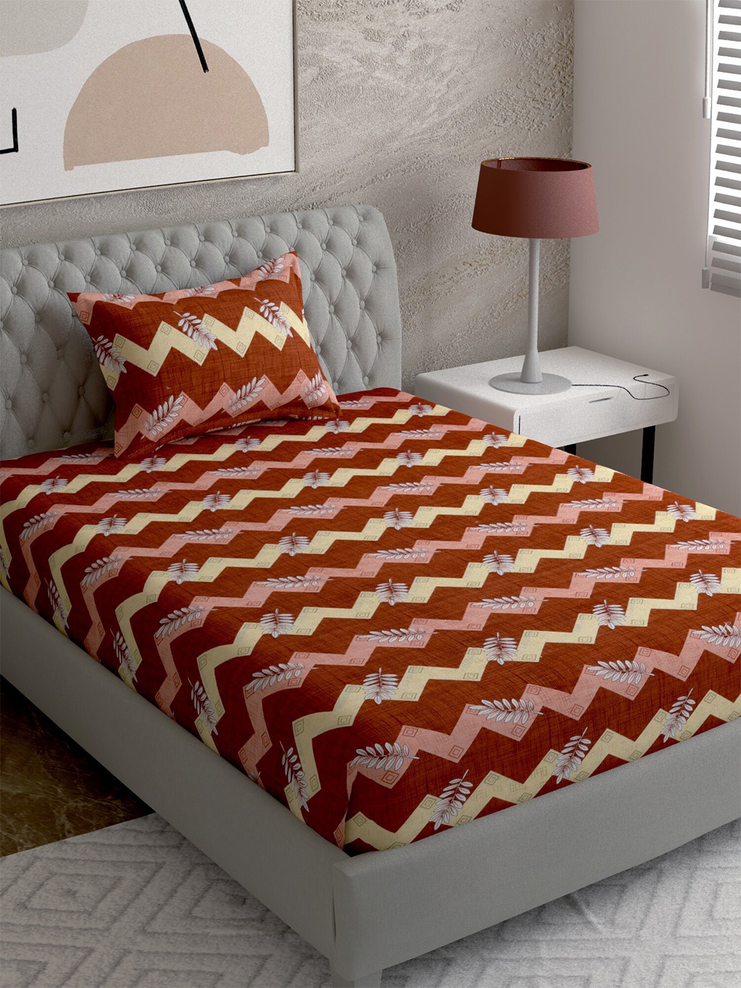 

EverHOME Multi Printed 144 TC Single Bedsheet with 1 Pillow Covers