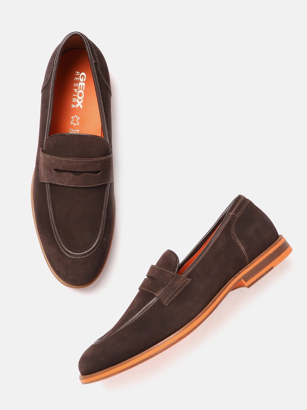 

Geox Men Brown Leather Loafers