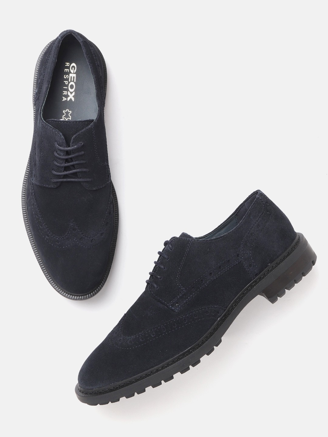 

Geox Men Navy Blue Leather Sneakers