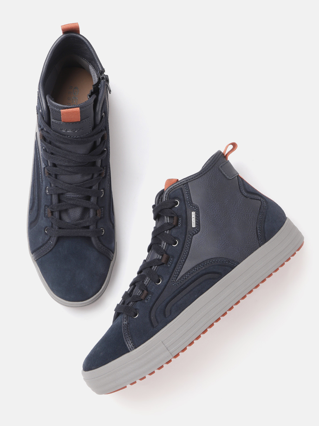 

Geox Men Navy Blue Solid Sneakers