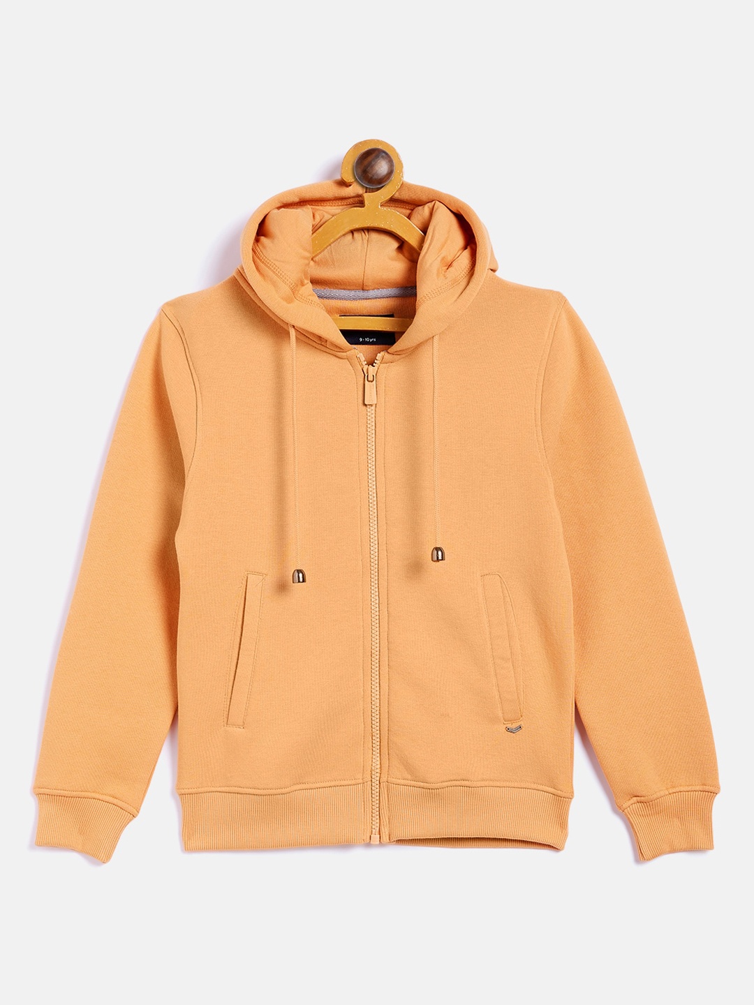 

Crimsoune Club Girls Mustard Yellow Solid Hooded Sweatshirt