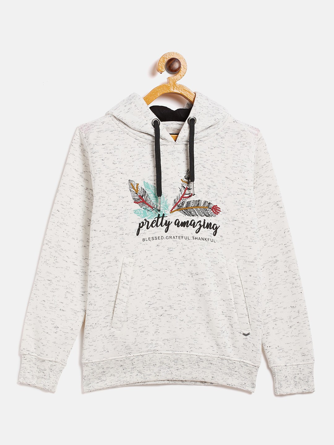 

Crimsoune Club Girls Off-White Graphic Print Hooded Sweatshirt
