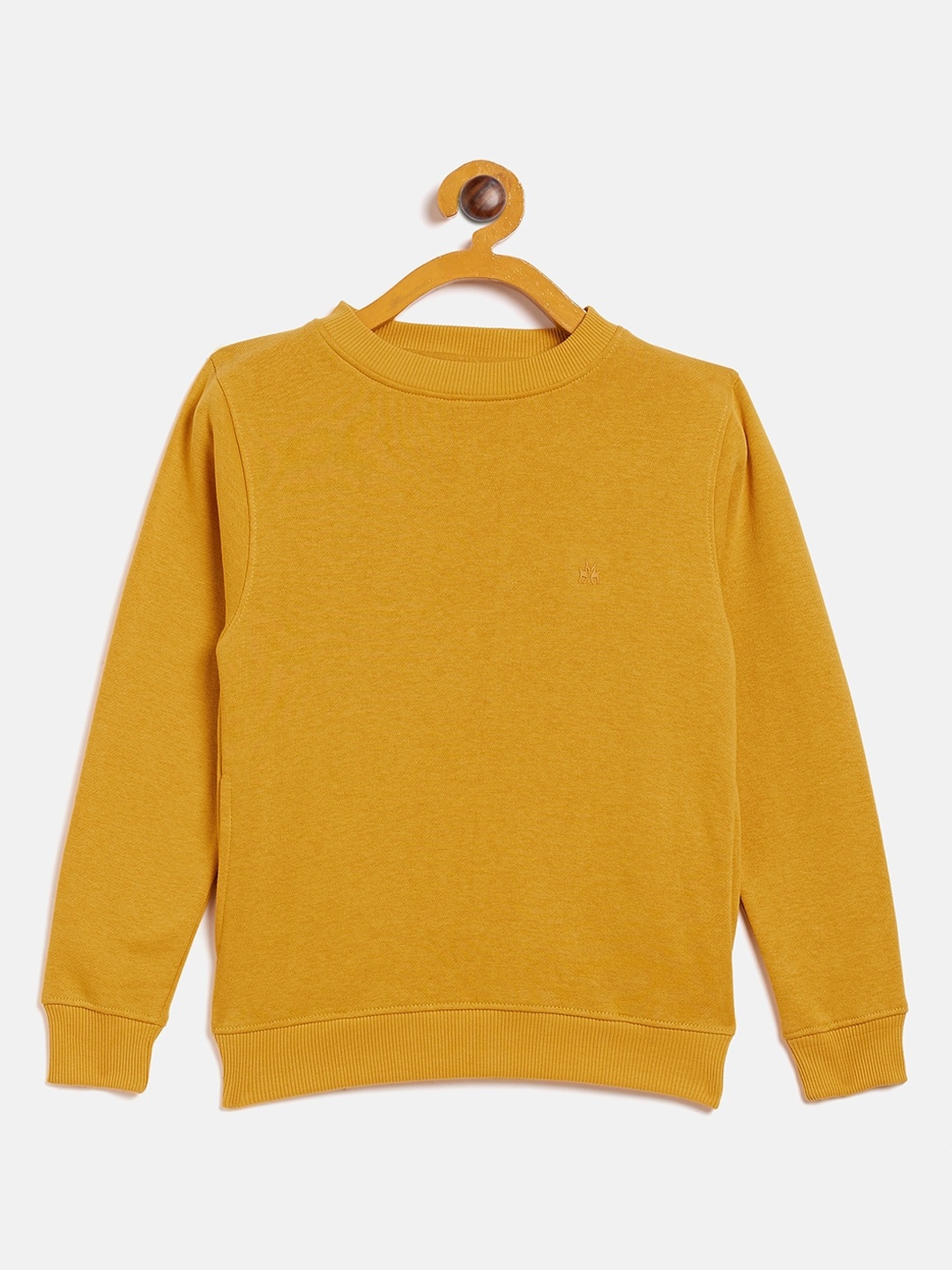 

Crimsoune Club Girls Mustard Yellow Solid Sweatshirt