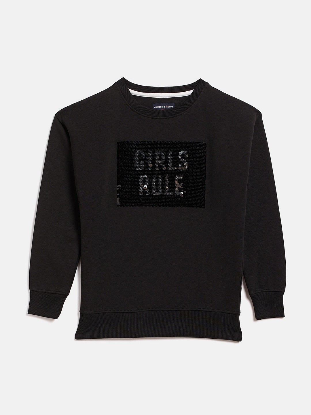 

Crimsoune Club Girls Black Sequinned Sweatshirt