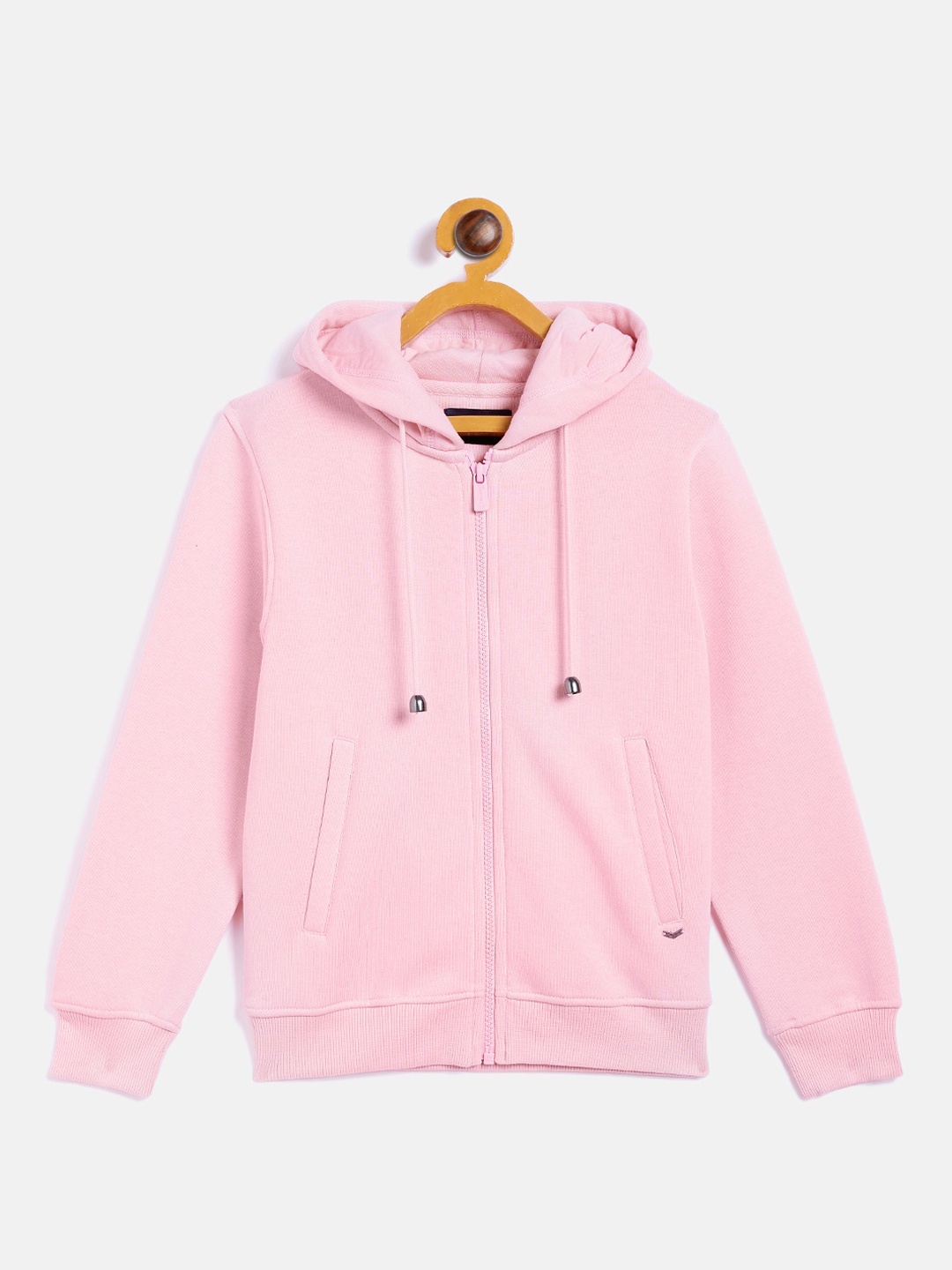 

Crimsoune Club Girls Pink Solid Hooded Sweatshirt