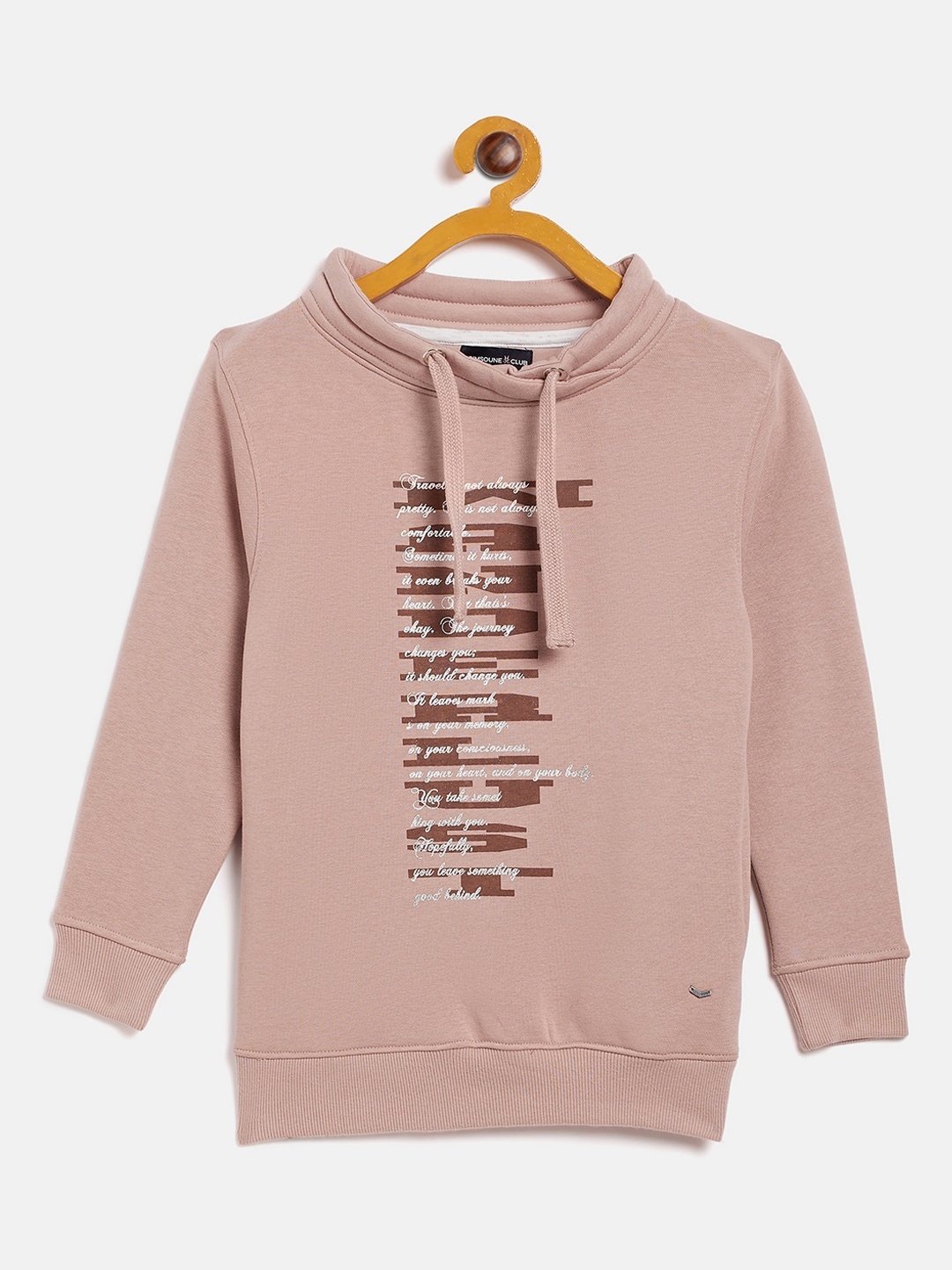 

Crimsoune Club Girls Pink Typography Print Sweatshirt