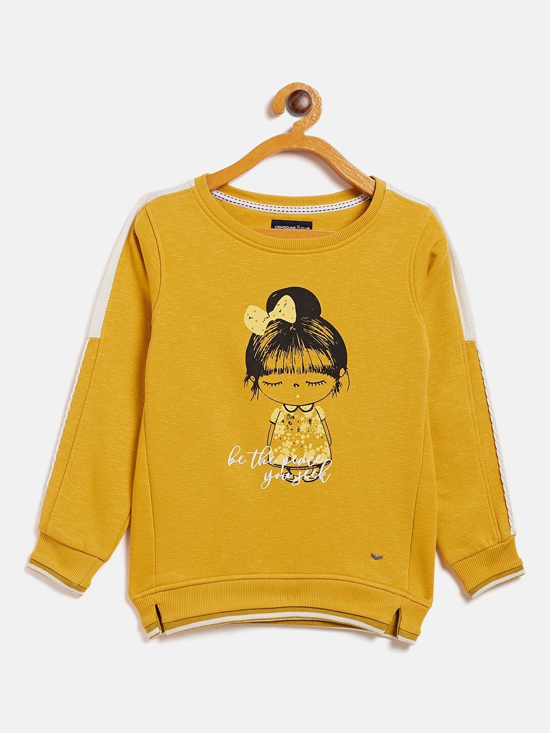 

Crimsoune Club Girls Mustard Yellow Graphic Print Sweatshirt