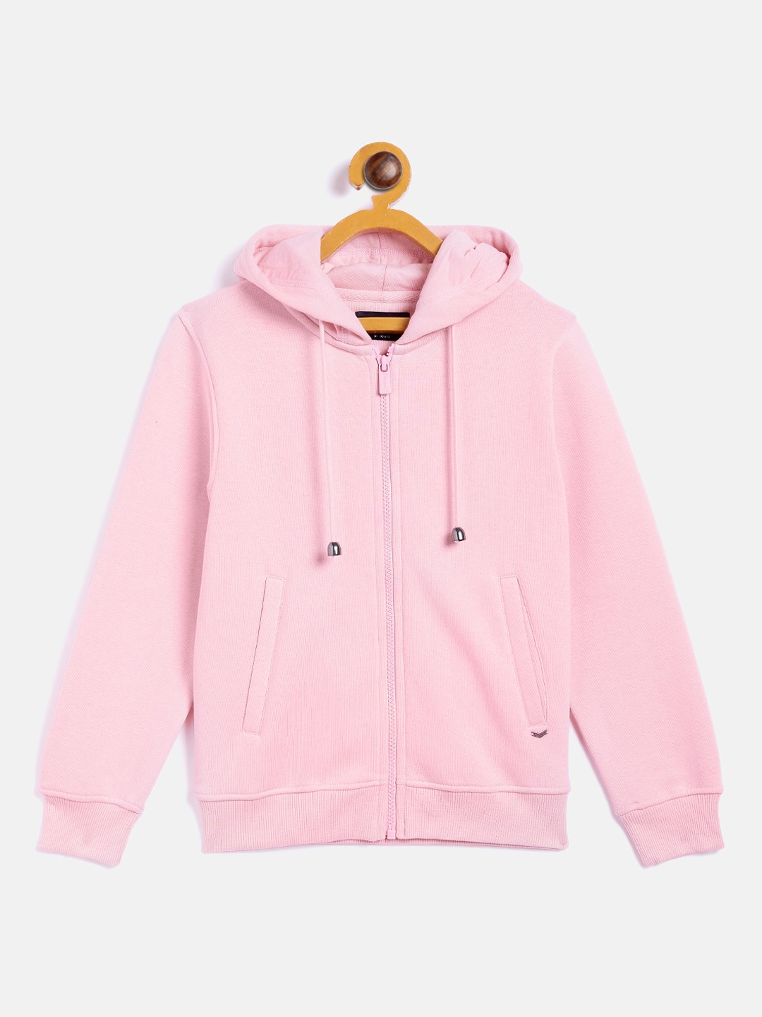 

Crimsoune Club Girls Pink Solid Hooded Sweatshirt