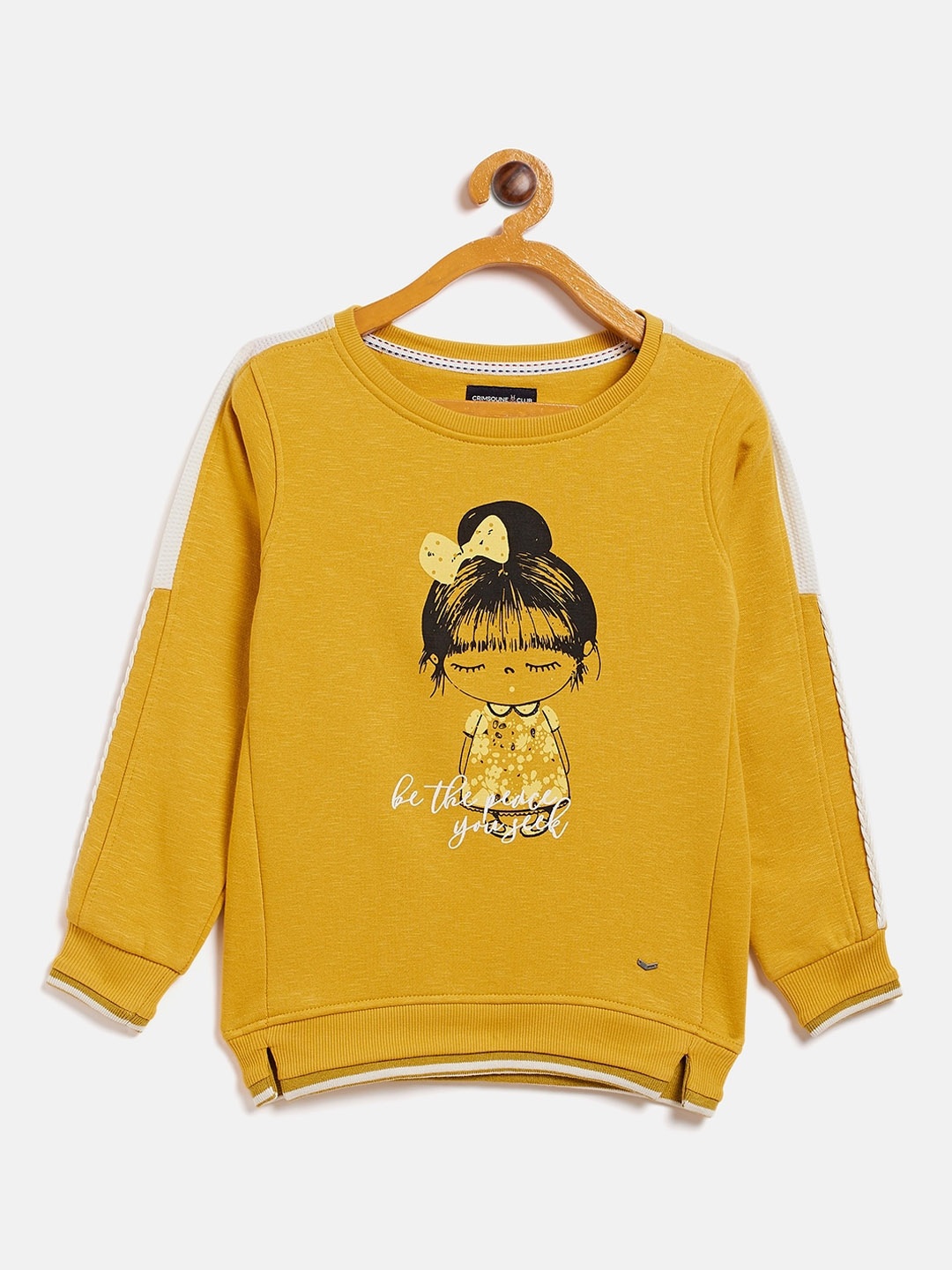 

Crimsoune Club Girls Mustard Yellow Graphic Print Sweatshirt