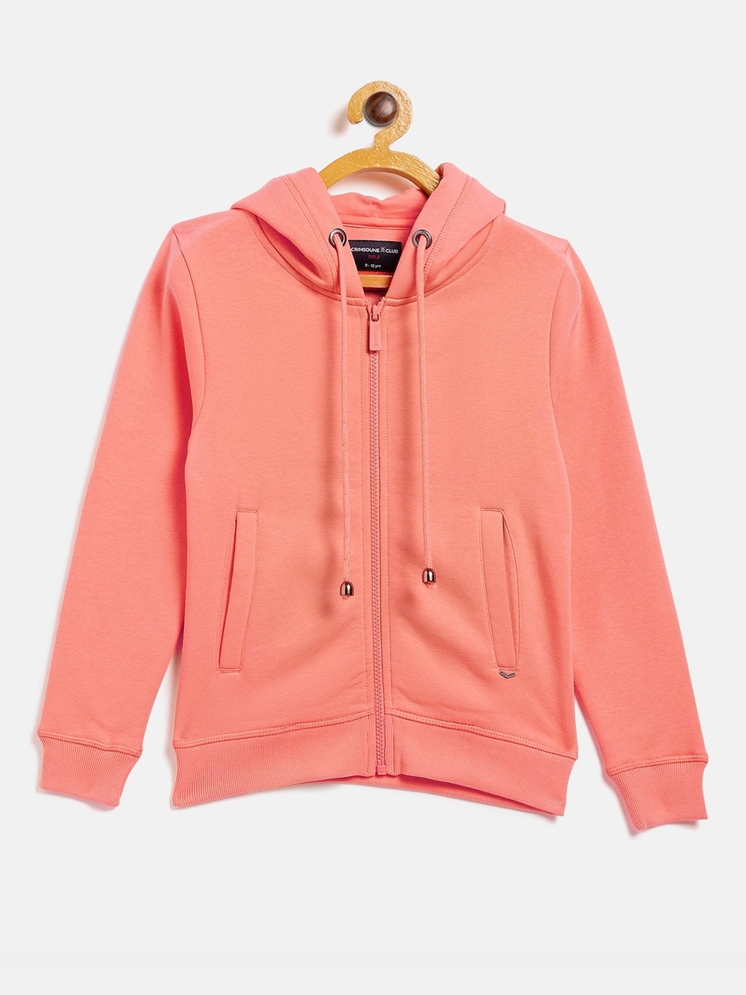 

Crimsoune Club Girls Pink Solid Hooded Sweatshirt