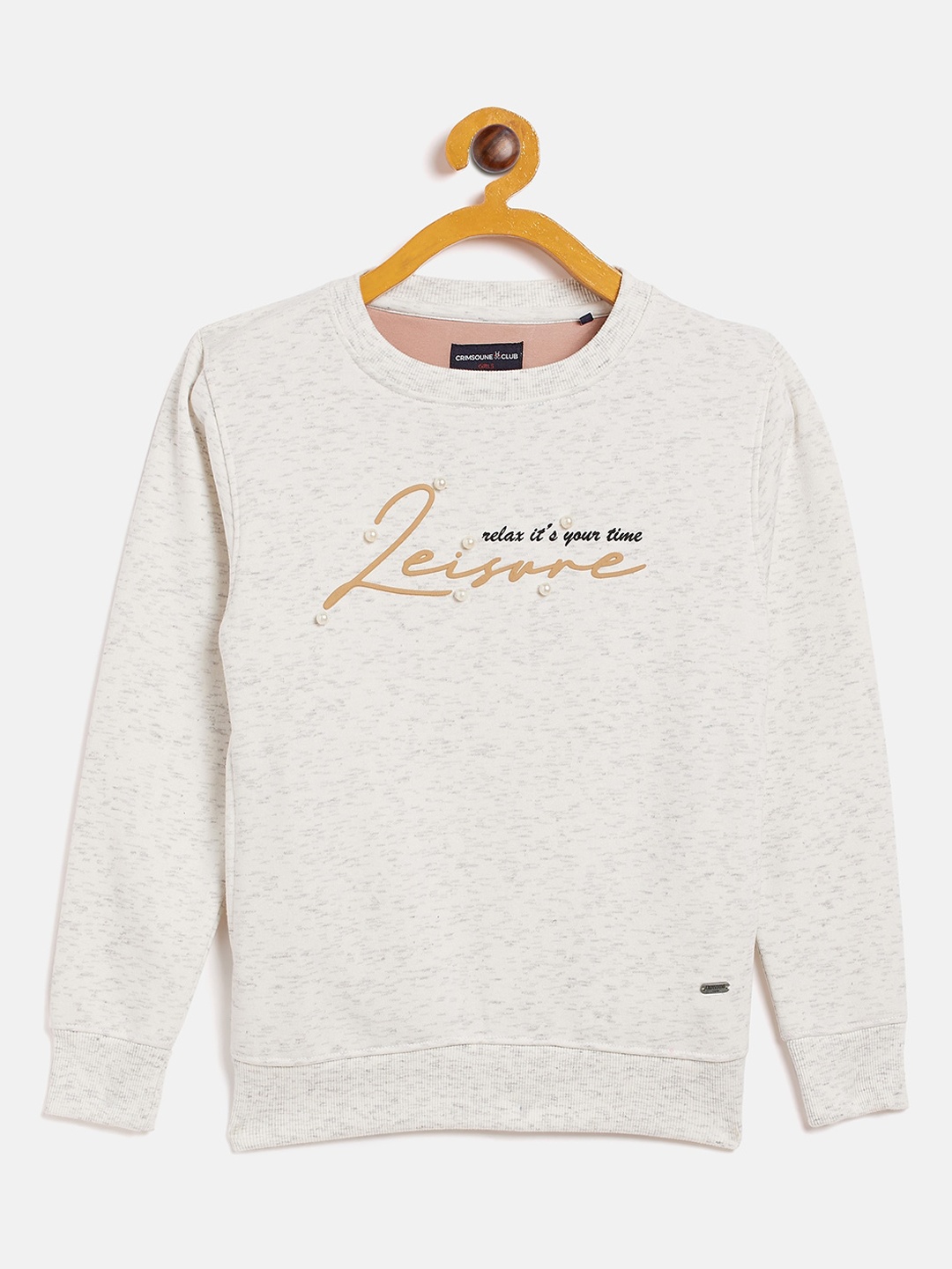 

Crimsoune Club Girls Off-White Typography Print Sweatshirt