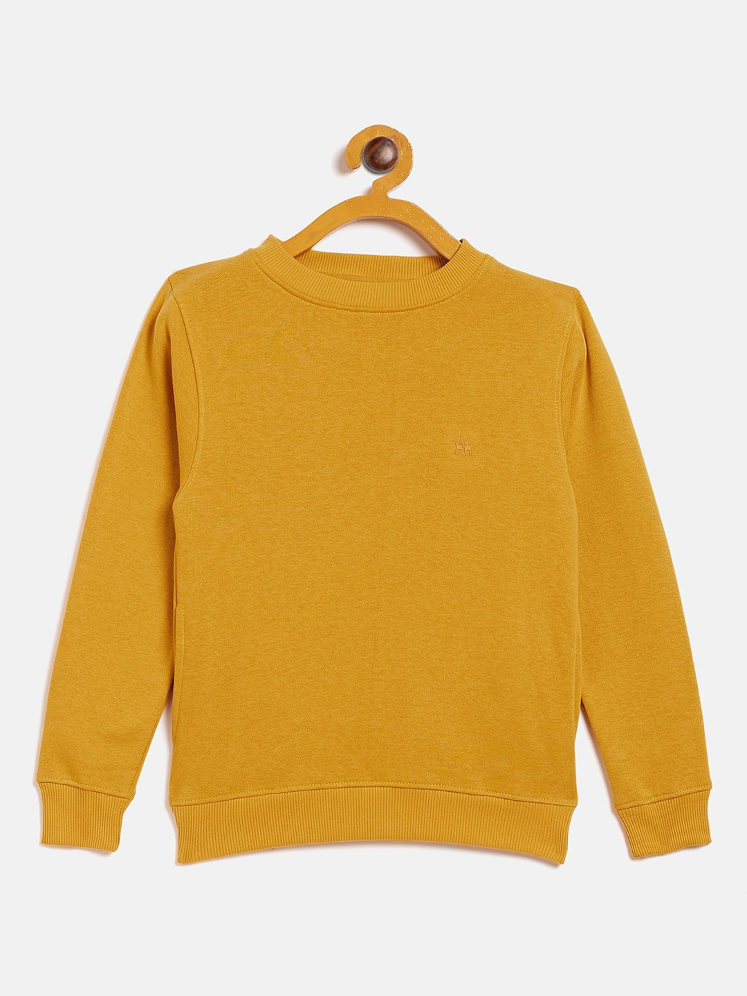 

Crimsoune Club Girls Mustard Yellow Solid Sweatshirt