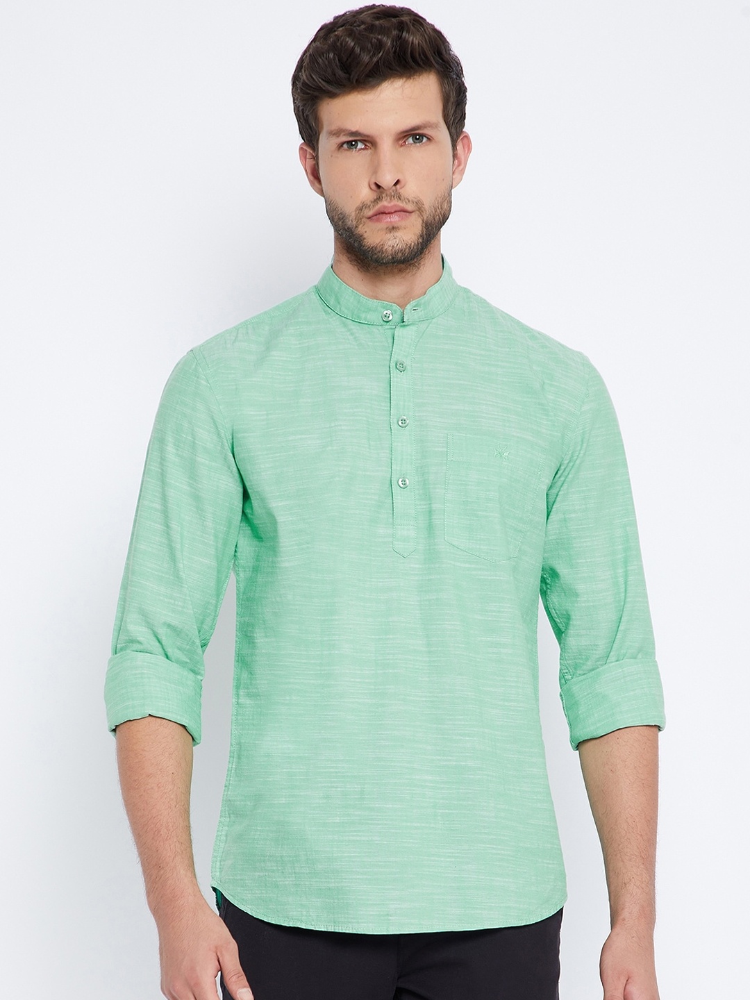 

Crimsoune Club Men Sea Green Solid Kurta