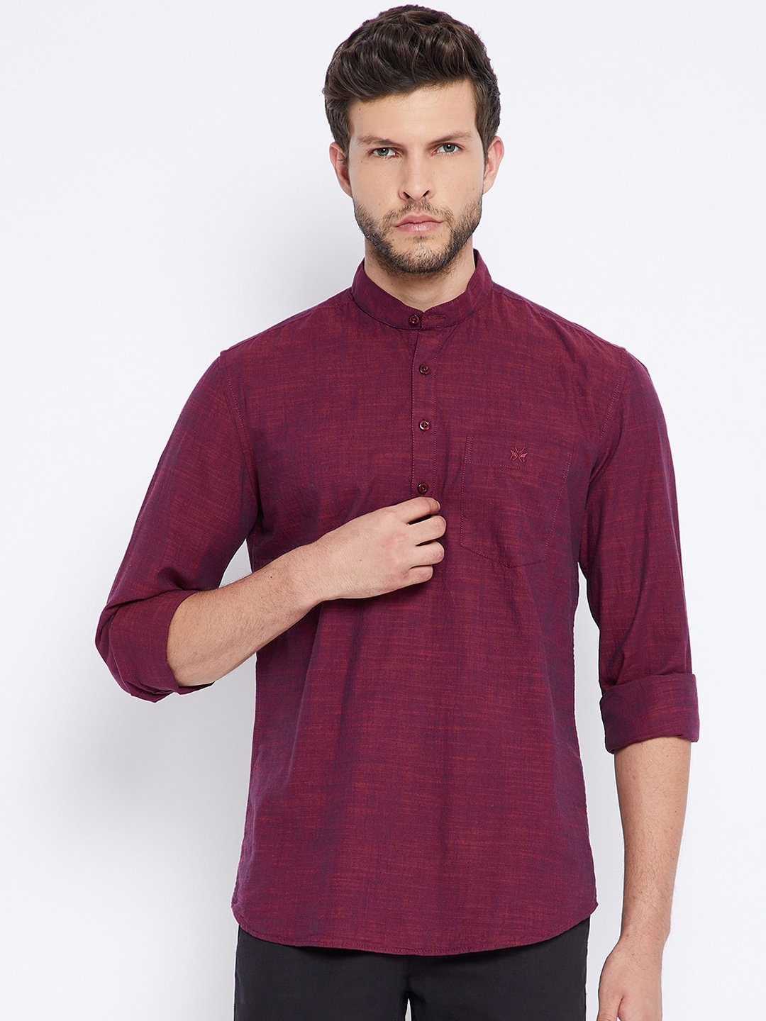 

Crimsoune Club Men Maroon Solid Kurta