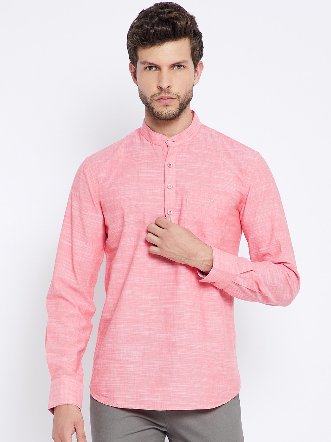 

Crimsoune Club Men Pink Pure Cotton Kurta