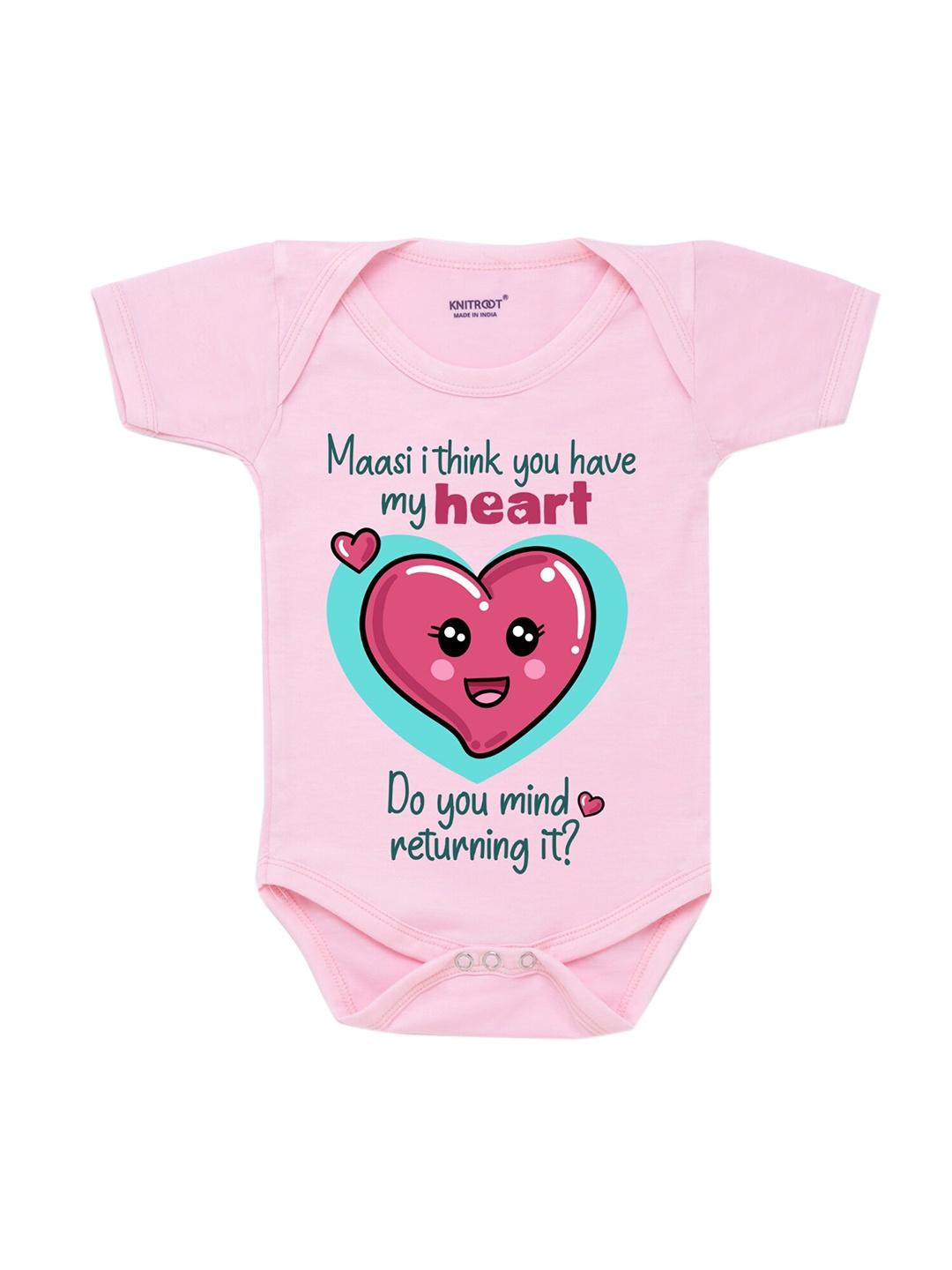 

KNITROOT Infants Kids Pink & green Printed Regular-Fit Cotton Bodysuit