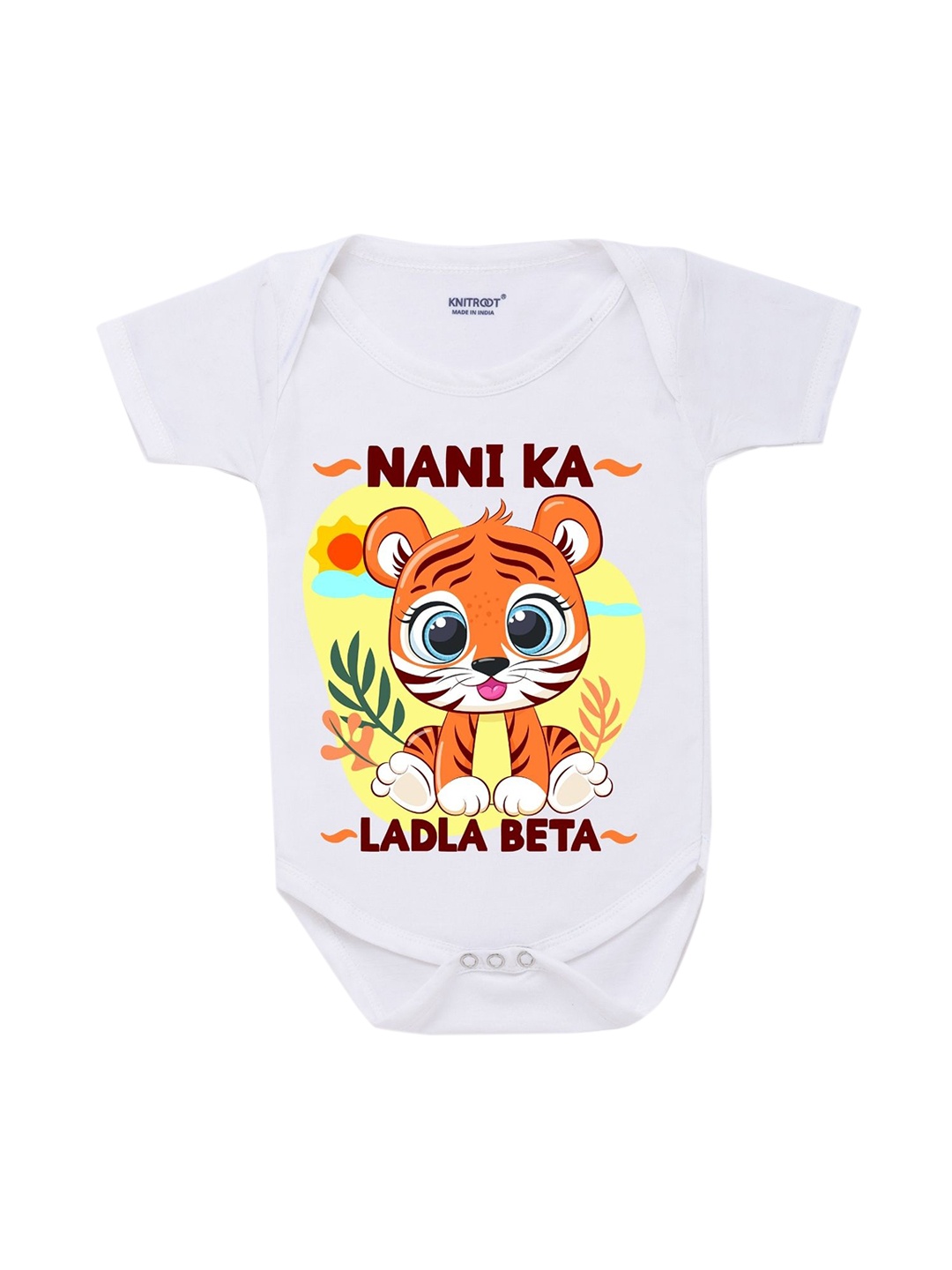 

KNITROOT Infant Kids White Solid Cotton Bodysuit