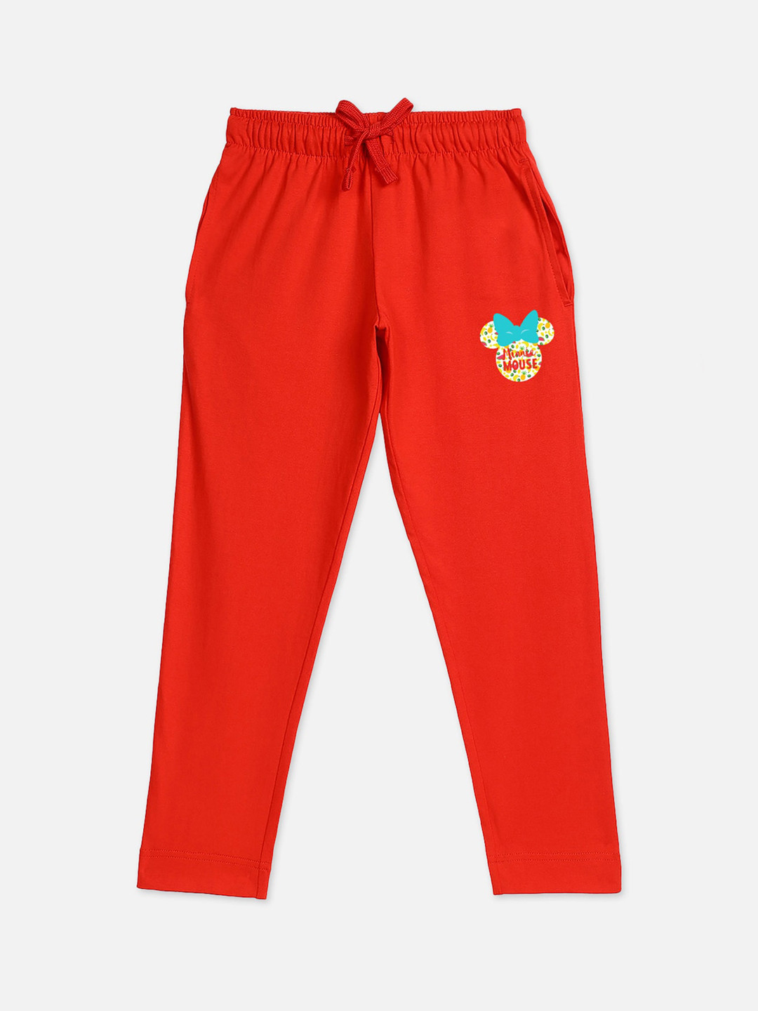 

Kids Ville Mickey & Friends Girls Red Pure Cotton Printed Lounge Pants