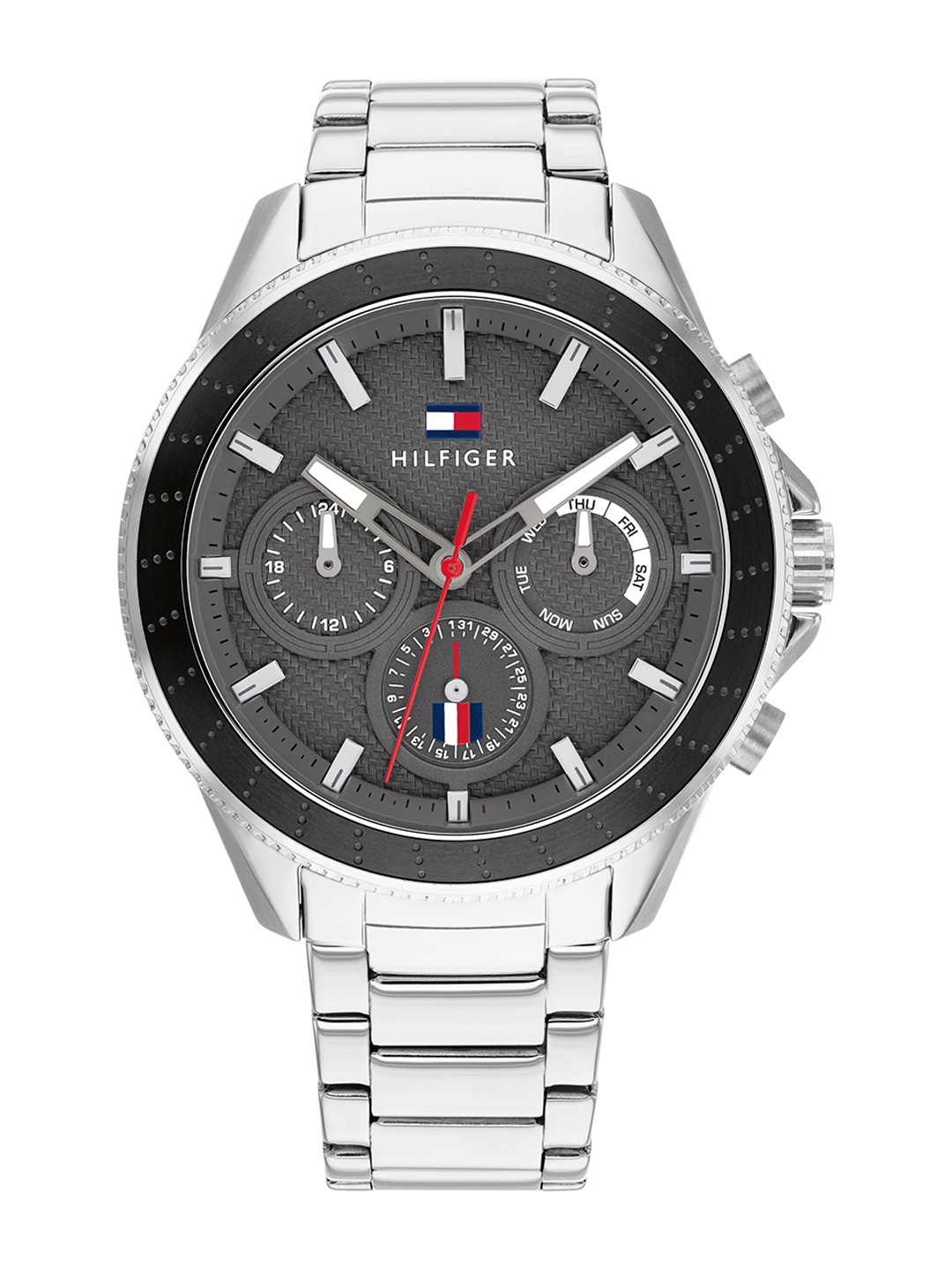 

Tommy Hilfiger Men Grey Dial & Silver Toned Bracelet Style Strap Analogue Watch TH1791857