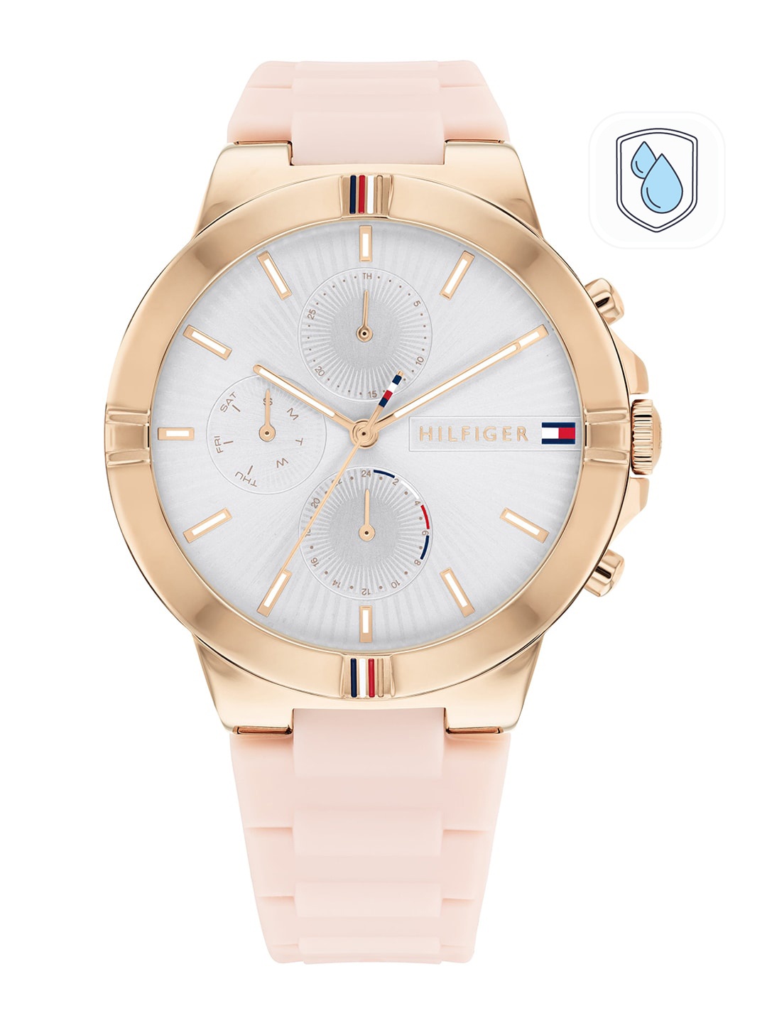

Tommy Hilfiger Women Silver-Toned Dial & Pink Straps Analogue Watch TH1782334