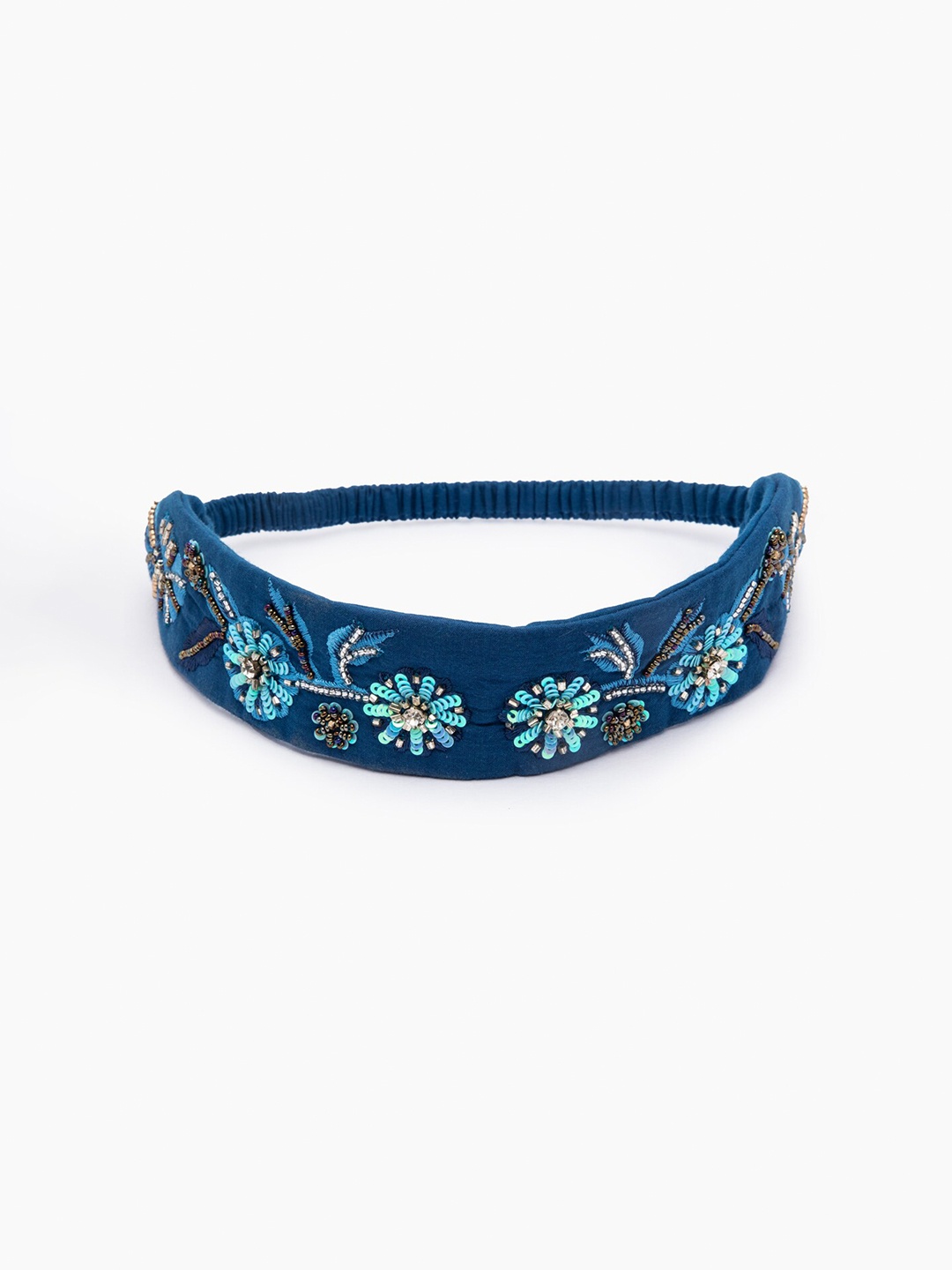 

DEEBACO Women Navy Blue & White Embellished Hairband