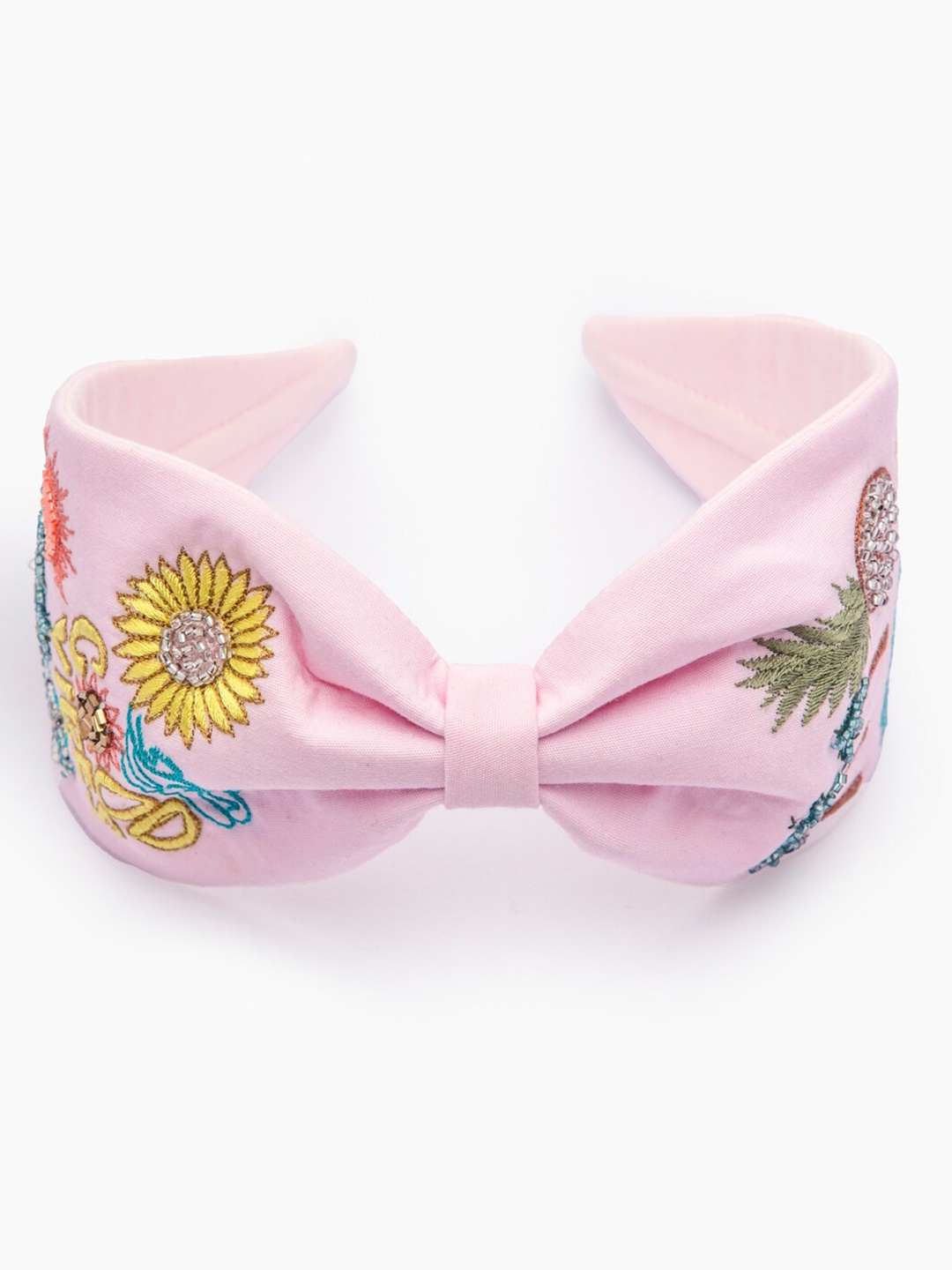 

DEEBACO Women Pink & Yellow Embellished Hairband