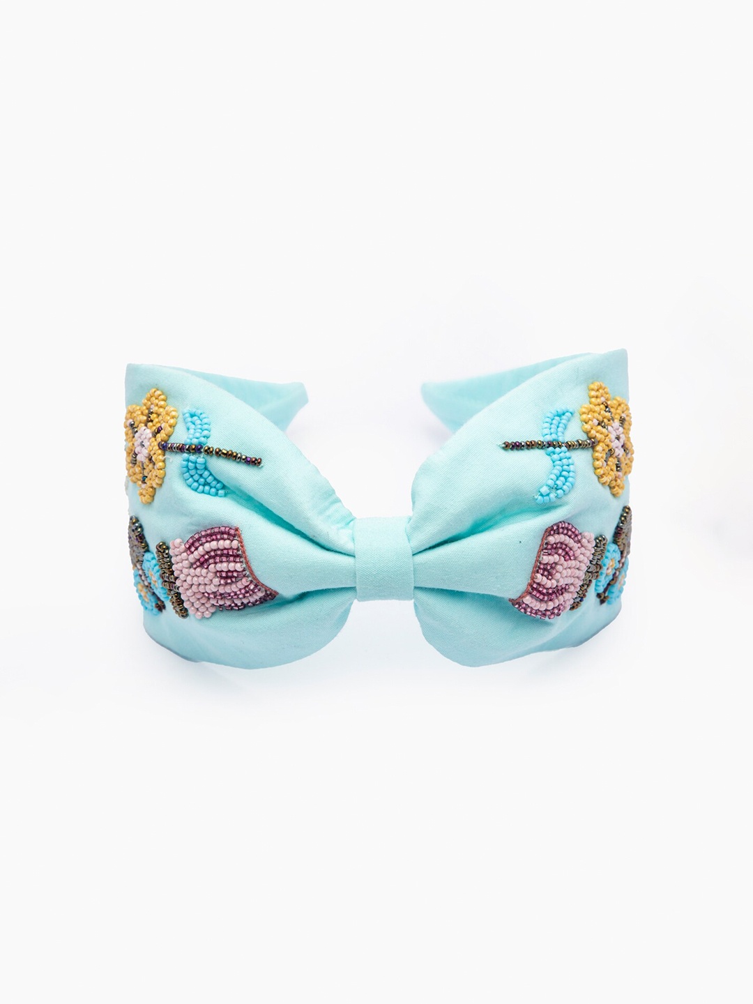 

DEEBACO Women Teal Floral Embellished Structure Hairband