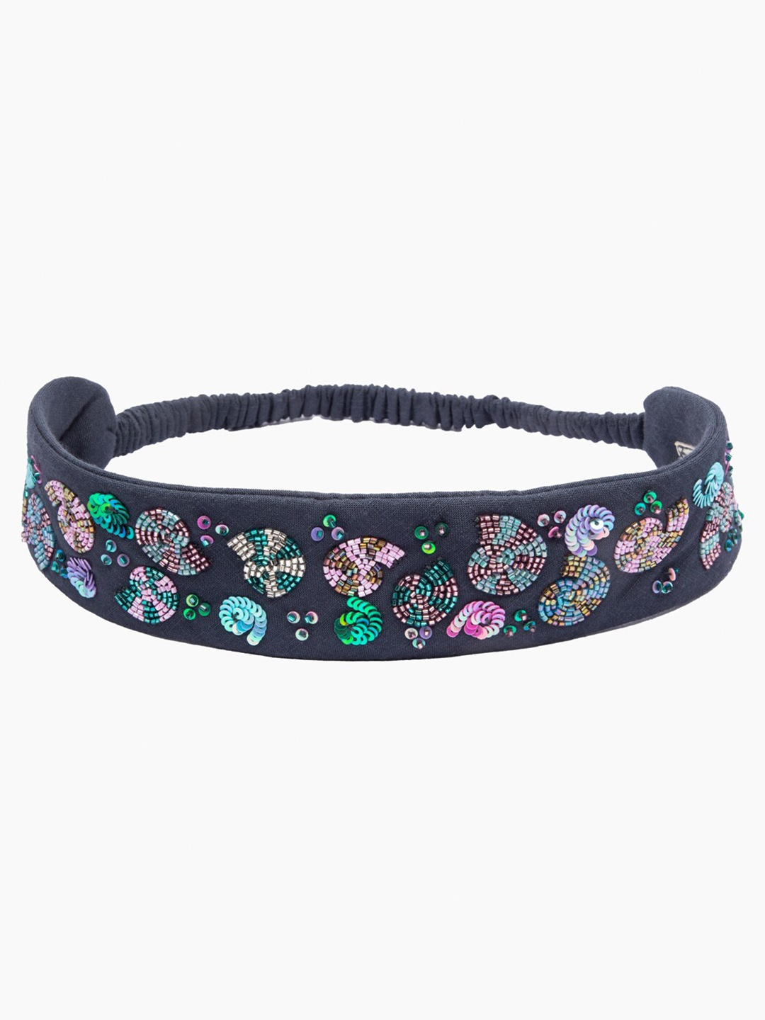

DEEBACO Women Navy Blue & White Embellished Hairband