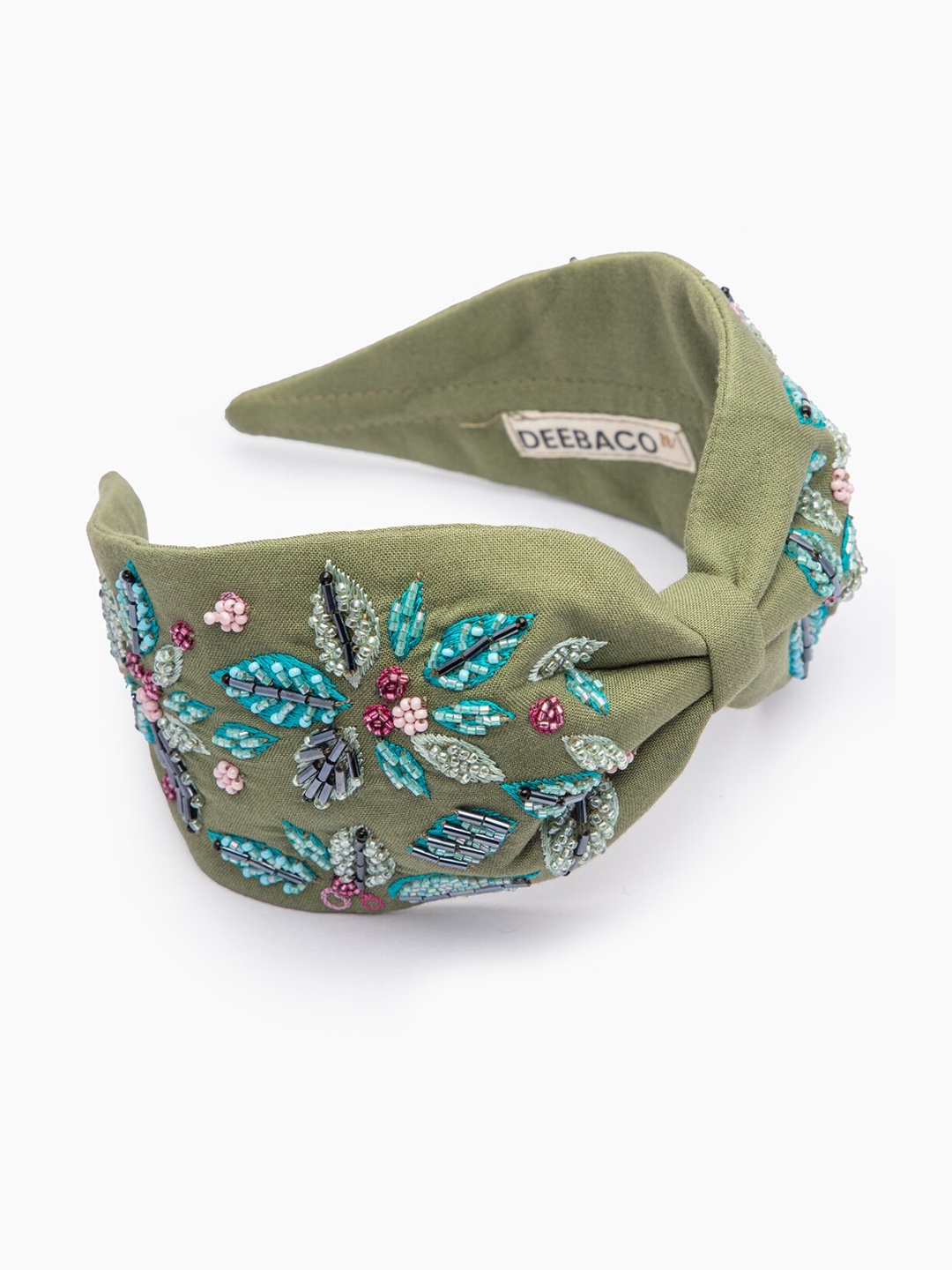 

DEEBACO Women Green & Turquoise Blue Embellished Hairband