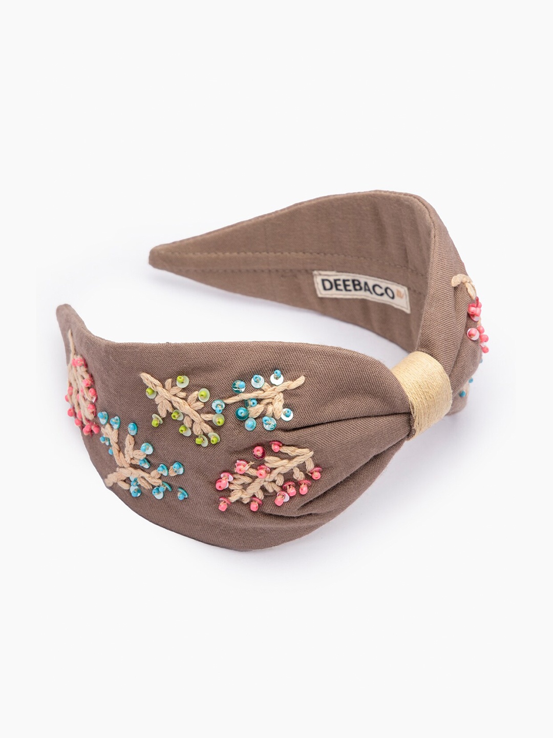 

DEEBACO Women Brown & Pink Embellished Hairband