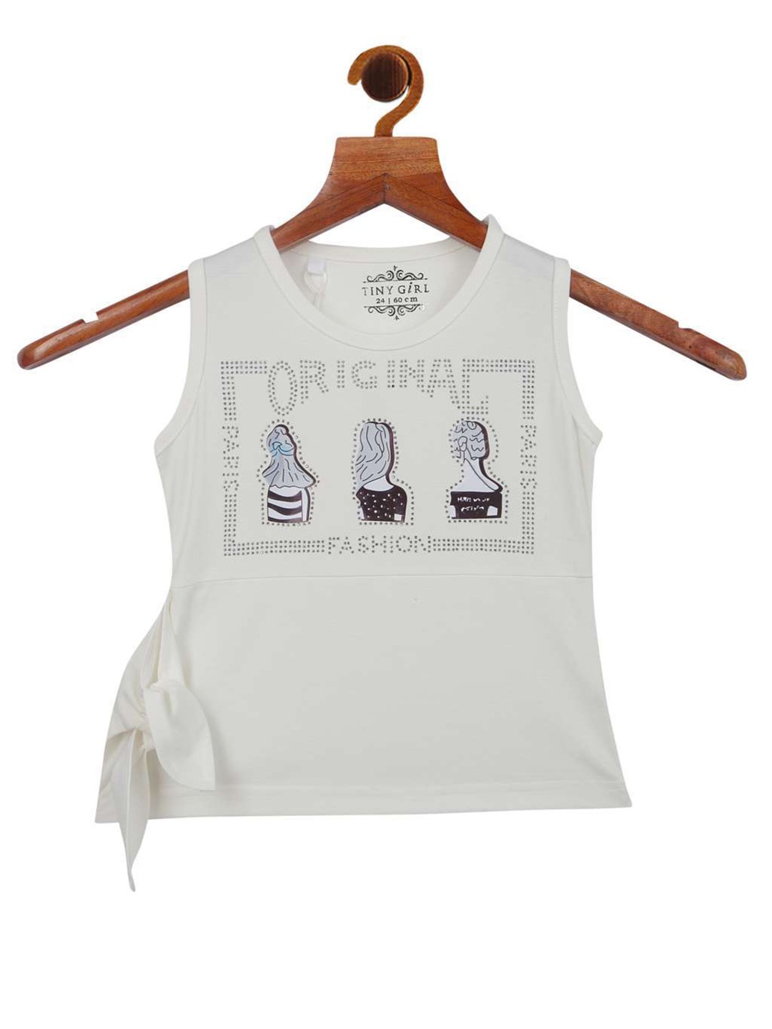 

Tiny Girl Cream-Coloured Regular Top