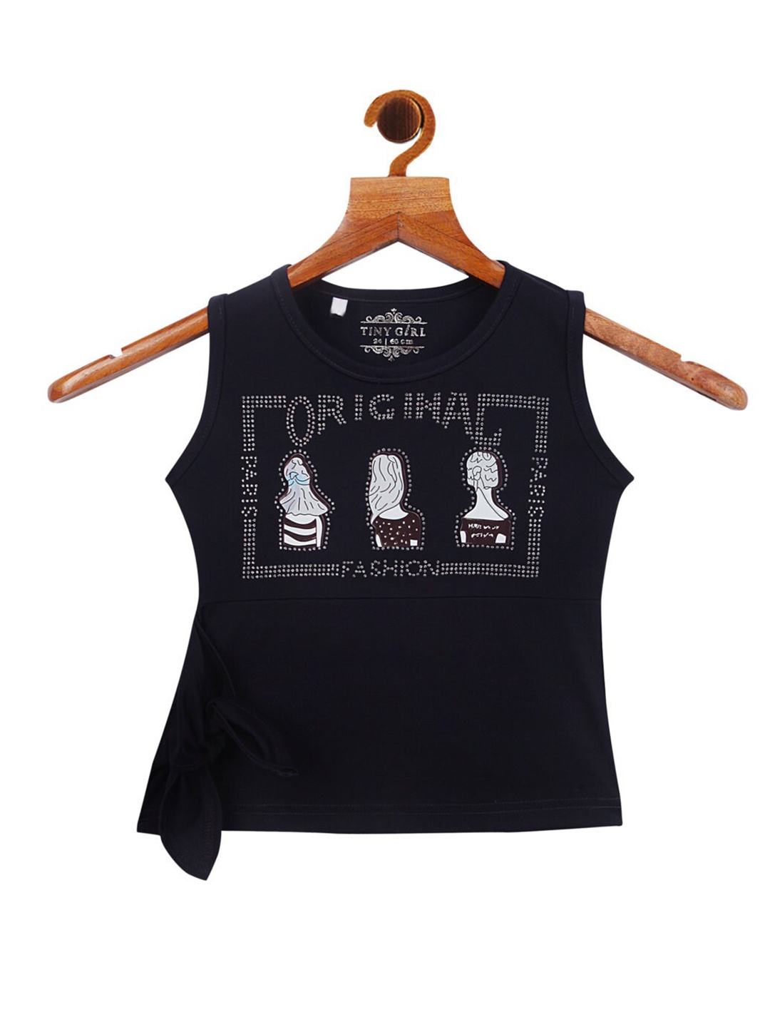

Tiny Girl Navy Blue Regular Top