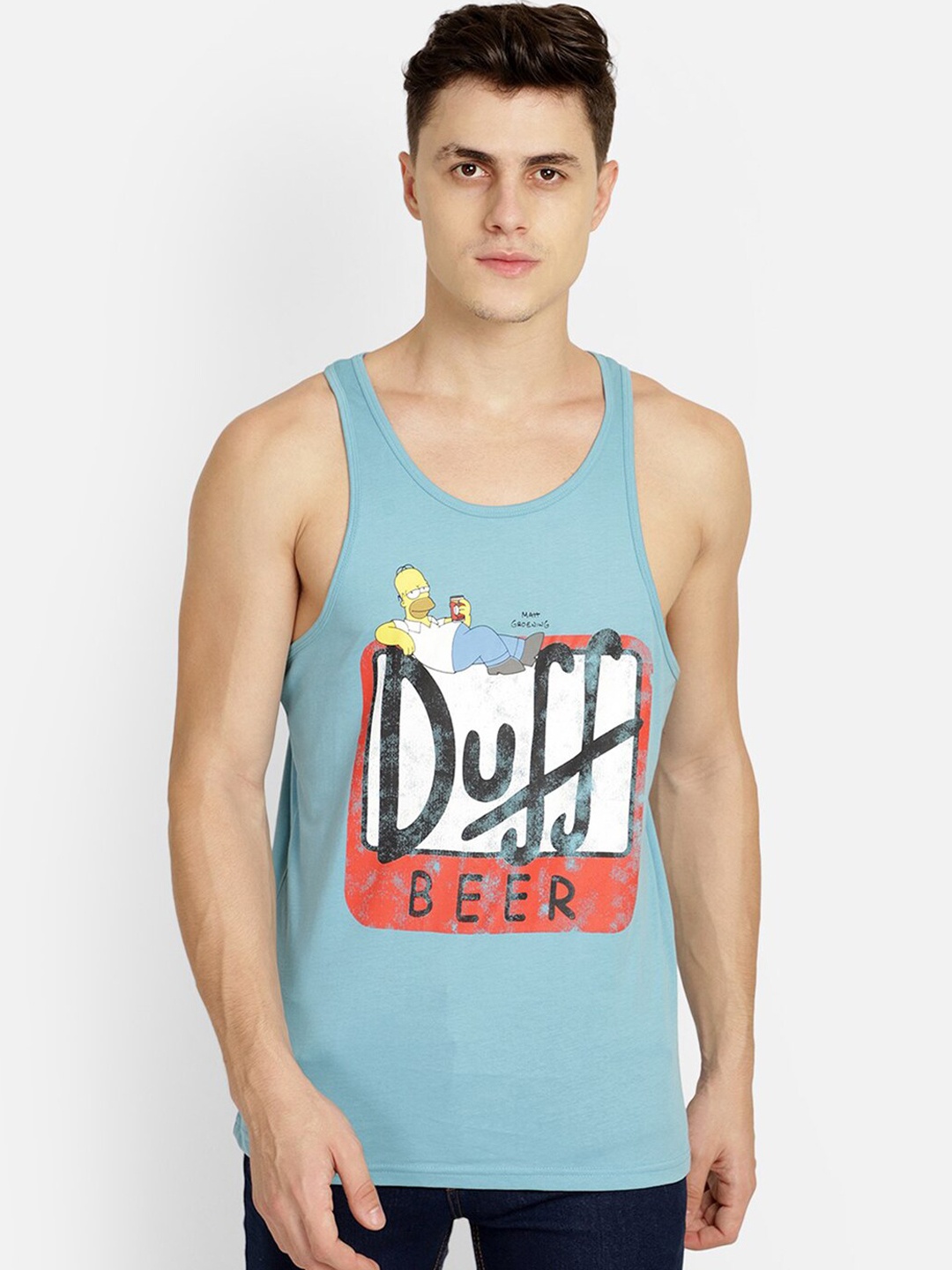 

Free Authority Simpsons Printed Tank Top For Men, Blue