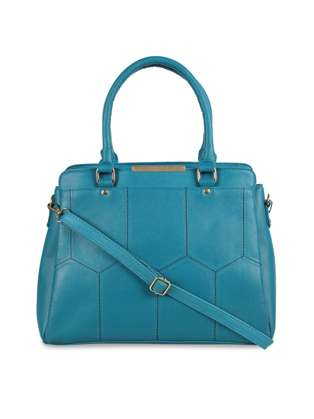 

Bagsy Malone Turquoise Blue PU Structured Shoulder Bag with Quilted