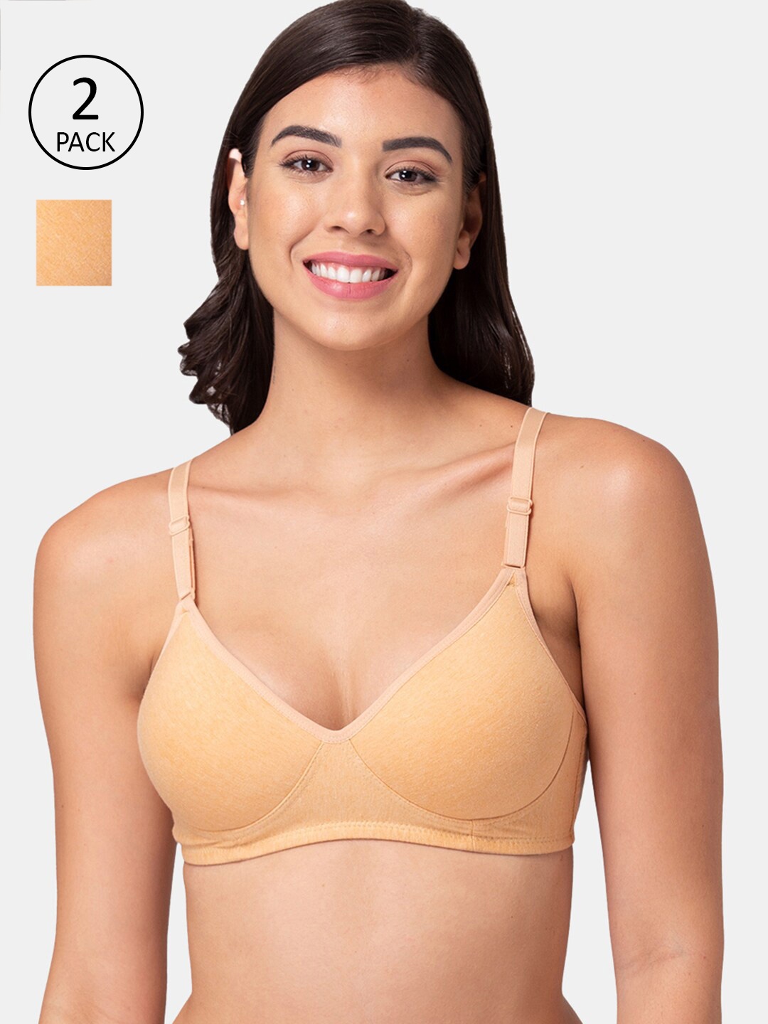 

Souminie Pack Of 2 Beige T-shirt Bra Lightly Padded S-725-2PC-SK