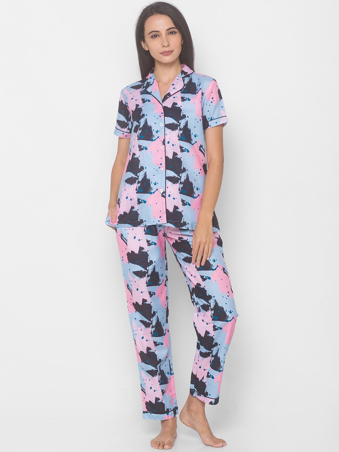 

FashionRack Women Printed Night Suit, Blue