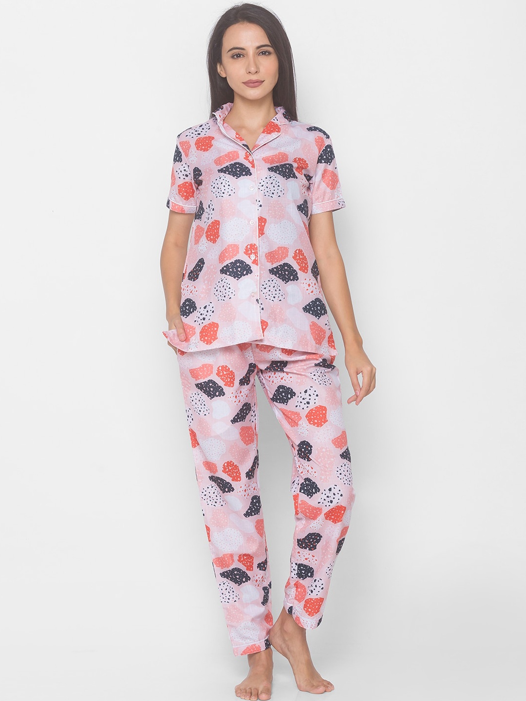 

FashionRack Women Printed Night suit, Pink