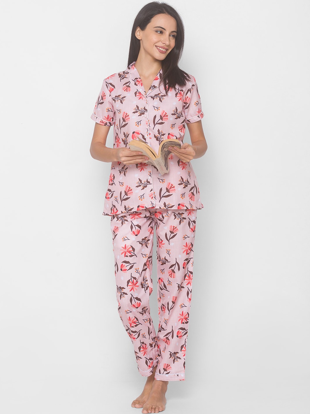 

FashionRack Women Printed Night suit, Pink