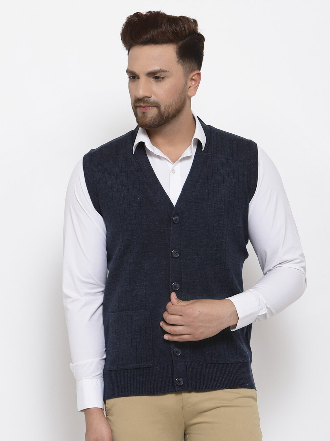 

513 Men Navy Blue Cardigan