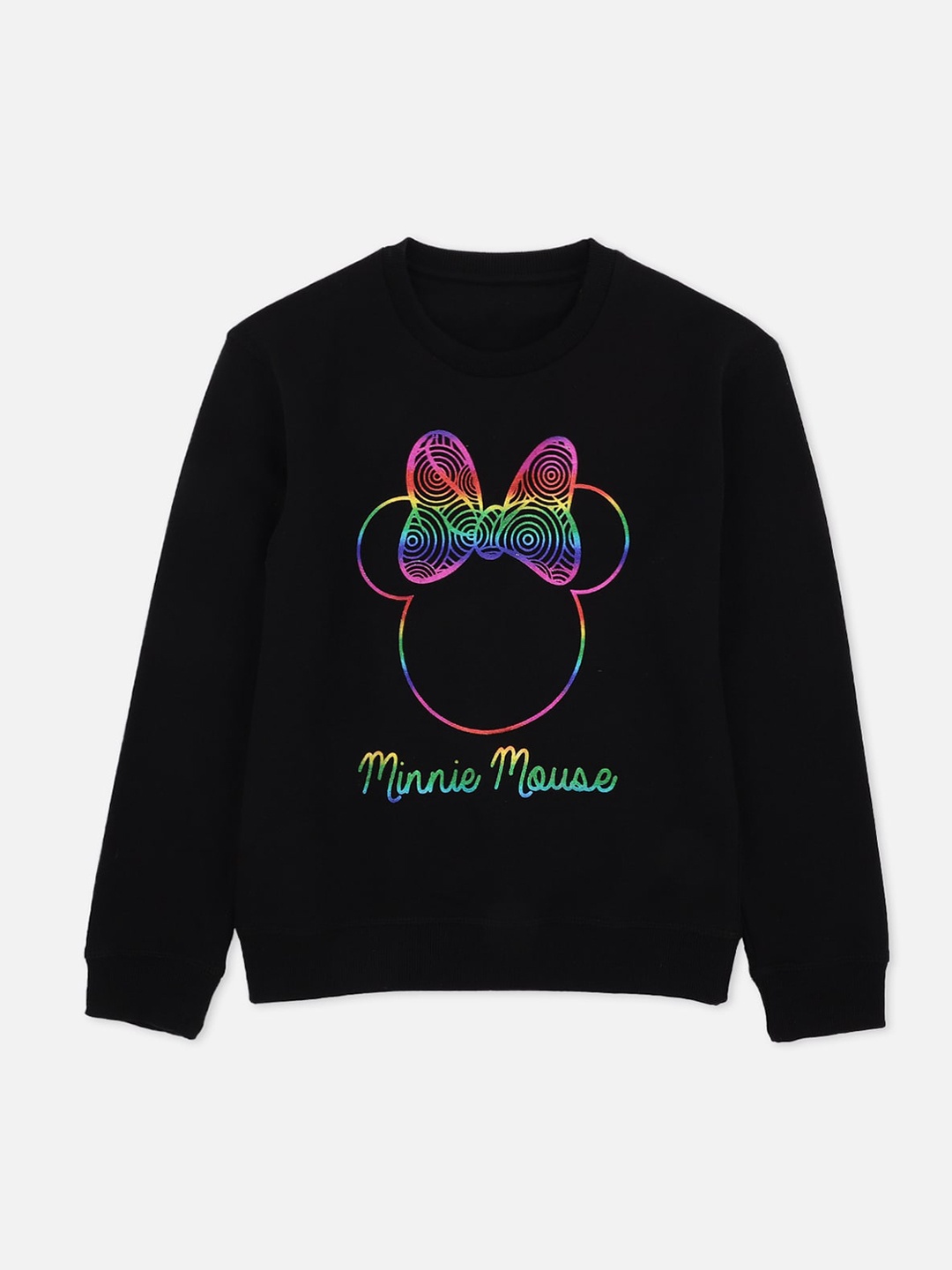 

Kids Ville Mickey & Friends Girls Black Printed Sweatshirt